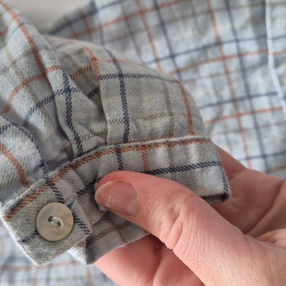 Pepa London Plaid Peter Pan Collar Button Down Shirt Blouse - Picture 4 of 8